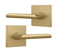 Mega Handles Dummy I - Set di maniglie con leva per armadio o porte francesi I su un lato, non tornitura I si adatta a tutte le dimensioni standard delle porte I viti incluse, in ottone satinato (confezione da 2) con viti coperte, 12,7 cm