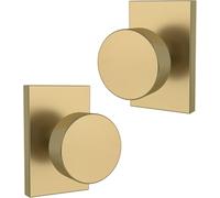 Mega Handles - Laura - Pomello per porta di corridoio, armadio e bagno, reversibile, resistente, si adatta a tutte le dimensioni standard delle porte, viti incluse - Ottone satinato (confezione da 2)