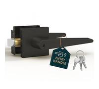 Mega Handles Maniglia d'ingresso I per serratura della porta dell'armadio o porte francesi I lato singolo, non girante, adatta a tutte le dimensioni standard di porte I viti incluse, nero opaco (1