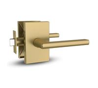 Mega Handles Passage I - Set di maniglie per serratura per porta, corridoio, armadio e bagno, con serratura senza chiave, design resistente, si adatta a tutte le porte standard, dimensioni I, viti incluse, in ottone satinato (confezione da 1)