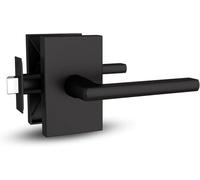 Mega Handles Passage I - Set di maniglie per serratura per porta, corridoio, armadio e bagno, con serratura senza chiave, design resistente, si adatta a tutte le porte standard, dimensioni I, viti incluse, nero opaco (confezione da 1)