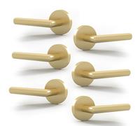 Mega Handles Ronn Maniglie per porta - Confezione da 6 maniglie per porta dorate, resistenti maniglie per porte non girevoli, per corridoio, armadio e porte francesi, lato singolo, adatte a tutte le