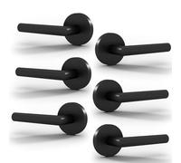 Mega Handles Ronn Maniglie per porta - Confezione da 6 maniglie per porta resistenti, colore nero, maniglie per porta non girevole per corridoio, armadio e porte francesi, lato singolo, adatte a tutte