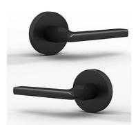 Mega Handles Set di maniglie per serratura a leva per armadio o porte francesi, lato singolo, non girevole, design reversibile, adatto a tutte le dimensioni standard delle porte, viti incluse, nero