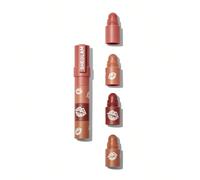 Mega Lip Stacks-Nude-Bare Stack 4 In 1 Kit Rossetto Nude Cremoso-Opaco Ad Alta Pigmentazione Kit Rossetto Da Viaggio Portatile Anti-Essiccazione Lip Makeup Rossetto Rossetto,Lip Combo Marchio Bellezza