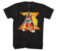 Mega Man Big Zero T-Shirt Uomo Manica Corta Nera Cotone Girocollo