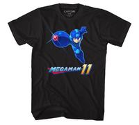 Mega Man Mega 11 T-Shirt Uomo Manica Corta Nero Cotone S-6XL
