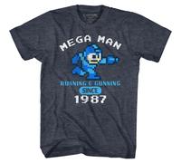 Mega Man - Run & Gun 1987 - Manica Corta - Heather - Adulto - T-Shirt