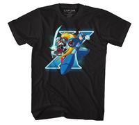 Mega Man X & Zero T-Shirt Uomo Manica Corta Cotone Nero Girocollo