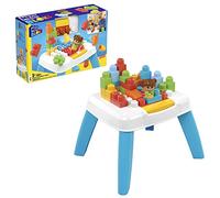 MEGA - MEGA BLOKS Tavolino Blocchi a Caduta, set con 2 funzioni di caduta, 23 blocchi da costruzione grandi e 1 personaggio Block Buddies, Giocattolo per Bambini 1+ Anni, HHM99