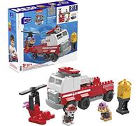 MEGA, MEGA PAW Patrol Marshall's Ultimate Fire Truck building set with Marshall and Skye figures, and 33 jr bricks pieces, toy gift for ages 3 up
