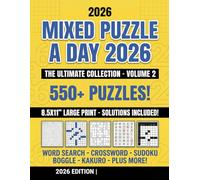 Mega Mixed Puzzle Book: Boggle, Sudoku, Word Search, Crosswords, and Logic Games | 55 Puzzles Per Category | Big 8.5 x 11 Easy-to-Read Book