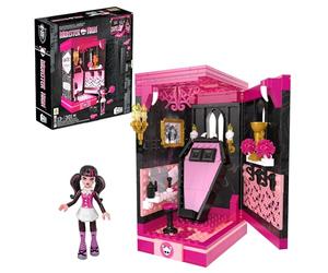 MEGA Monster High - La Spaventosa Cripta di Draculaura, set da costruire con 301 pezzi e 1 personaggio Draculaura incluso, si apre come un libro per esporlo, giocattolo da collezione, 13+ anni, HXJ88