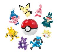 MEGA Pokémon action figure giocattoli da costruzione, Set Allenatore da 8 con 189 pezzi, Togepi Pichu Happiny Munchlax Riolu Toxel Elekid e Mime Jr, regalo per bambini, HKT24