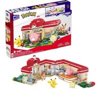 Mega pokémon - centro pokémon, set da costruire con 648 pezzi e sistema mattoncino movimento, include pikachu, chansey, evee e togepi, 8+ anni, hnt93