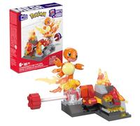 MEGA Pokémon - Charmander Fuoco Rotante, set da costruire con 81 pezzi e sistema Mattoncino Movimento, include 1 personaggio Charmander e mondo infuocato, giocattolo per bambini, 6+ anni, HTH86