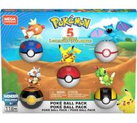 MEGA Pokémon - Poké Ball Serie Esclusiva, confezione da cinque personaggi con diverse Poké Ball tutti da costruire, Pikachu, Magikarp, Zubat, Caterpie, Cubone, giocattolo per bambini, 6+ anni, GHP85