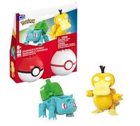 MEGA Pokémon - Set Poké Balls con Bulbasaur e Psyduck, set da costruire con 63 pezzi, apri le Poké Balls e costruisci i 2 personaggi Pokémon inclusi, giocattolo per bambini, 6+ anni, HXP14