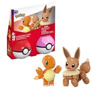 MEGA Pokémon - Set Poké Balls con Charmander ed Eevee, set da costruire con 40 pezzi, apri le Poké Balls e costruisci i 2 personaggi Pokémon inclusi, giocattolo per bambini, 6+ anni, JCR81