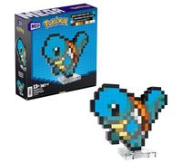 MEGA Pokémon Showcase - Squirtle, set in stile retrò pixelato da costruire con 367 pezzi, con base piana per esporlo e incisione sul retro per appenderlo, giocattolo per bambini, 13+ anni, HTH77