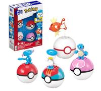 MEGA Pokémon - Squadra di Tipo Acqua, set da costruire con 79 pezzi, include Squirtle, Magikarp, Shellder, Quaxly e 4 Poké Ball con perni, giocattolo per bambini, 6+ anni, JCT42