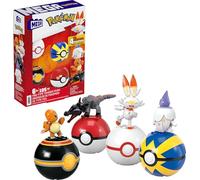 Mega pokémon - squadra di tipo fuoco per allenatore, set da costruire con 105 pezzi, include 4 personaggi snodati