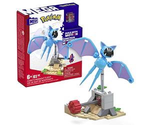 MEGA Pokémon - Zubat Volo Notturno, set Adventure Builder ambientazione desertica con 61 pezzi da costruire e sistema Mattoncino movimento per far volare Zubat, giocattolo per bambini, 6+ anni, HKT19
