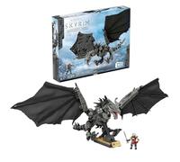 MEGA Skyrim - Alduin il Mangiatore di Mondi, set da costruire con 619 pezzi e 1 personaggio Sangue di Drago snodato incluso, per i fan del gioco e da collezione, 17+ anni, HXR98