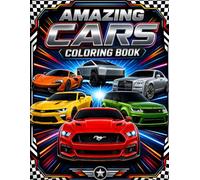 Mega Supercars Coloring Book for Children: 50 Fun and Easy Supercar Illustrations Featuring Luxury Sports Cars, Muscle Cars, SUVs, and Exotic Vehicles for Boys & Girls Ages 3-10