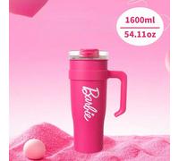 Mega tazza in acciaio inossidabile da 1600ml/54.1oz della serie Barbie con cannuccia di alta qualità (1 pezzo) Acciaio inossidabile