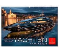 Mega Yachten Fantasien (Wandkalender 2026 DIN A2 quer), CALVENDO Monatskalender: Mega Yachten Fantasien - eine Welt des innovativen Designs und der fesselnden Schönheit