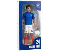 Megableu Figura di calcio Desiré dotato FFF, realistica e articolata, 20 cm | Licenza ufficiale FFF da 8 anni - 10 punti di articolazione, si adatta in piedi e indossa l'outfit dei Blus con il numero 24
