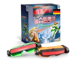 Megableu Shoot tiro-Giochi da Combattimento per Bambini Indoor/Outdoor-2 Maschere Laser Incluse-Regalo interattivo-Gioco all'aperto-dai 6 Anni in su-Versione Tedesca, Multicolore, 678448