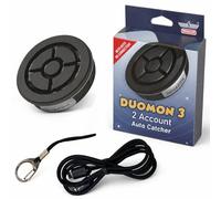 Megacom DuoMon3 Dual Account Pocket Auto Catcher, IPX7 impermeabile, app regolabile LED/vibrazione/suono, Bluetooth 60 piedi Link, USB-C e ricarica wireless, riconnessione automatica oraria | con