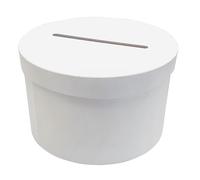 MÉGACRÉA Urna rotonda in cartone bianco, 24,5 x 24,5 x 15 cm