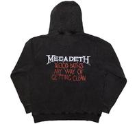 Megadeth Blood Bath Pullover Stone Wash Felpa Con Cappuccio Size S