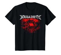 Megadeth - Red Vic Cromo Maglietta, Bambini, Nero, 2 Anni