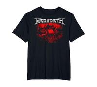 Megadeth - Red Vic Cromo Maglietta, Uomo Taglie Grandi, Nero, 2X Tall