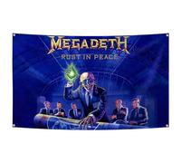 Megadeth Rust in Peace Poster divertente bandiera musicale arazzo estetico decorativo durevole uomo grotta arazzo da parete adatto per interni ed esterni decorazione per dormitorio universitario,