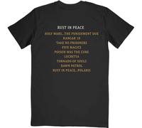 Megadeth T Shirt Rust in Peace Tracklist Band Logo Nuovo Ufficiale Nero Size S