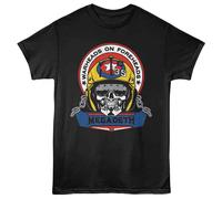 Megadeth - Vic Testa - Nero Stampa Frontale Solido Adulto Unisex Corto T-Shirt