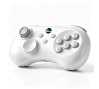 Megadream Controller da combattimento a 6 pulsanti per iPhone, Android, Switch, PS4, PS3, PC, controller mobile wireless con Hall Rocker/Joystick, Turbo, Macro, per giochi retrò classici, bianco