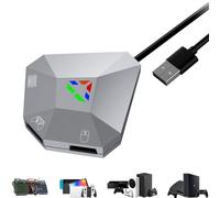 Megadream Convertitore per tastiera e mouse NS-Switch, adattatore per tastiera e mouse per PS4/PS3/Xbox ONE/360 Console, 1 Type-C e 3 Micro-USB