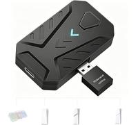 Megadream Convertitore tastiera e mouse per PS5/PS5 Slim/PS5 Pro con adattatore generale P5, convertitore a ritardo ultra basso 1000Hz, supporta la regolazione della sensibilità del mouse, cambia