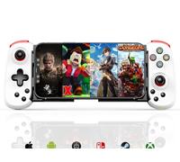 Megadream Mobile Gaming Controller for iPhone/Android, Wireless Bluetooth Gamepad for iOS/Switch/PC, Steaming for PS4/PS5, Stretchable Joystick, Cloud Gaming, RGB Light ABXY, Vibration Motor (White)