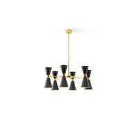 Megafono Lampadario 12 Oro/ Nero/Avorio