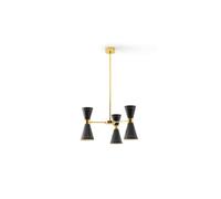 Megafono Lampadario 6 Oro/ Nero/Avorio