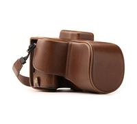 Megagear Canon Eos Rebel Sl2, Eos 200D, Kiss X9 18-55Mm Lentille Ever Ready Custodia In Finta Pelle Per Fotocamera Con Tracolla Marrone Scuro Mg1304