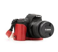Megagear Canon Eos Rebel Sl2, Eos 200D, Kiss X9 Ever Ready Custodia Metà Copertura In Finta Pelle Per Fotocamera Con Tracolla Rosso Mg1310