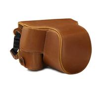 MegaGear Custodia in Finta Pelle Compatibile con Canon EOS M6 Mark II (15-45mm) - Marrone Chiaro